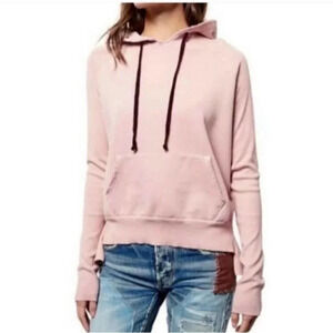 Frank & Eileen 100% Cotton Dirty Ballerina Hoodie Pink Ripped Stretchy Size XS